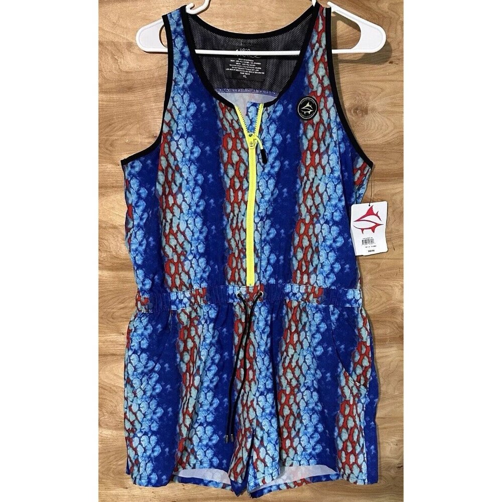 NWT Loco Skailz Performance Fishing  Romper Shorts - Sz XL Fish Quick Dry